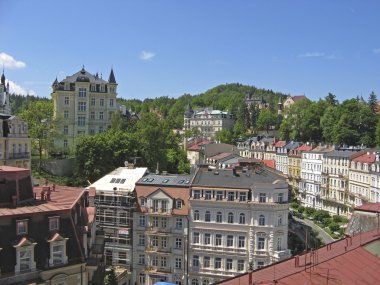 Panorama of Karlovy Vary,Czech famous spa place clipart