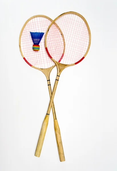Dvě rakety na badminton — Stock fotografie