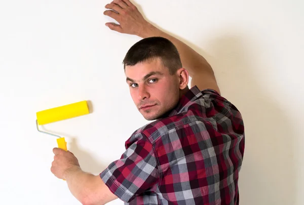 stock image Man makes repairs