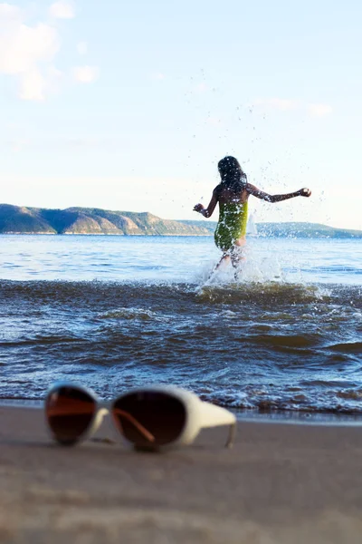 stock image Glasses on beach