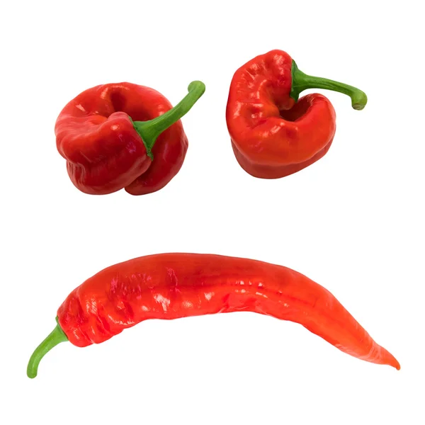 Smutny uśmiech składa się z czerwonej papryki chili — Zdjęcie stockowe