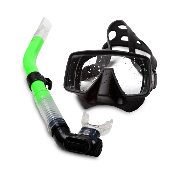 Diving mask and snorkel on white background — Stock Photo, Image
