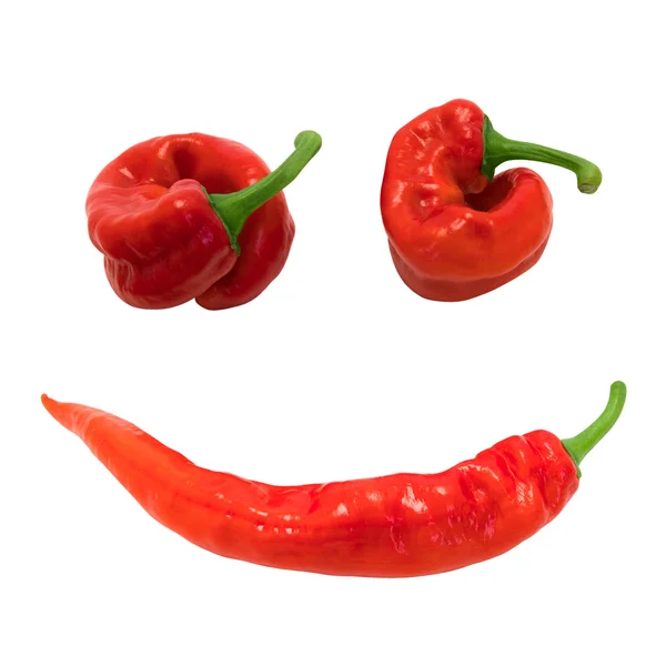 Red chili peppers in smile — Stock Photo, Image