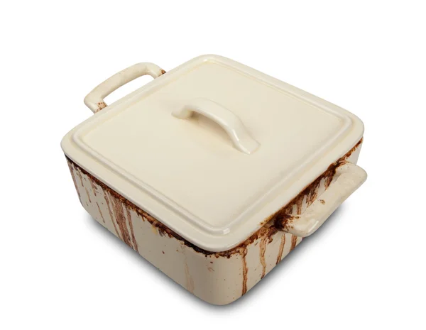 Smutsiga keramiska potten för spis — Stockfoto