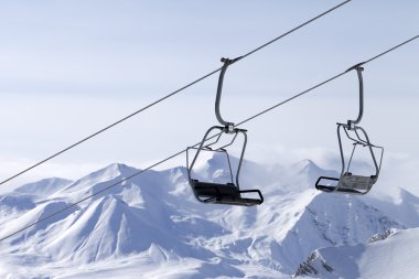 Ropeway at ski resort clipart