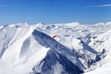 Speed riding in Caucasus Mountains clipart