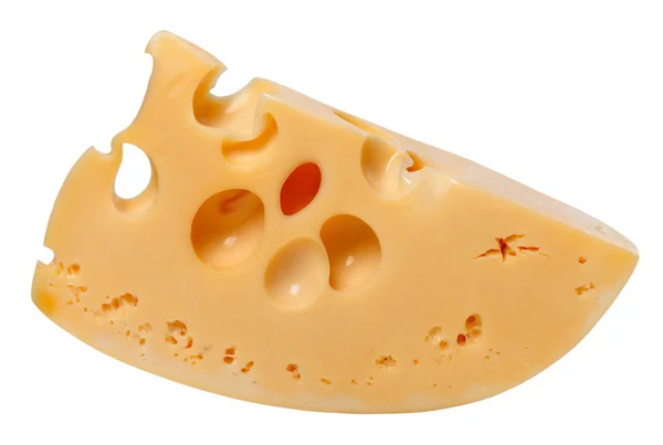 Pedazo de queso aislado sobre fondo blanco — Foto de Stock