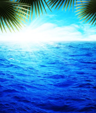 Nice summer day on the ocean beach, vacation backgrounds clipart