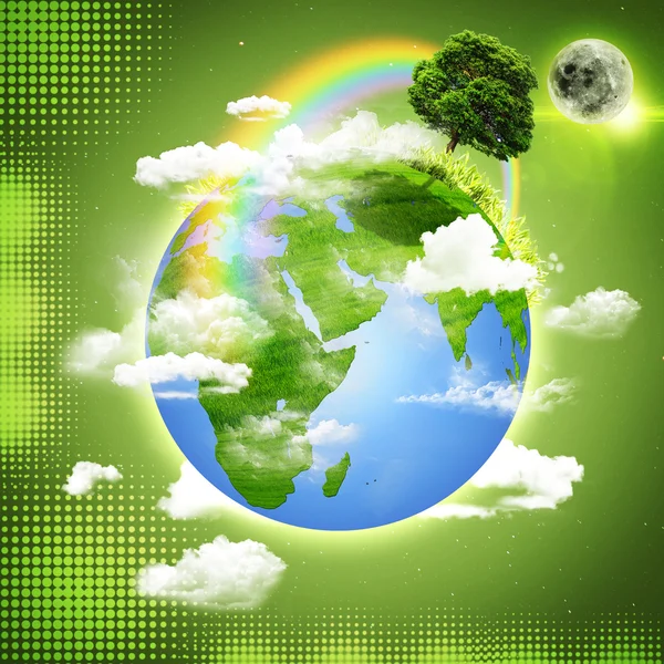 Зеленая Земля. Абстрактные природные предпосылки — стоковое фото