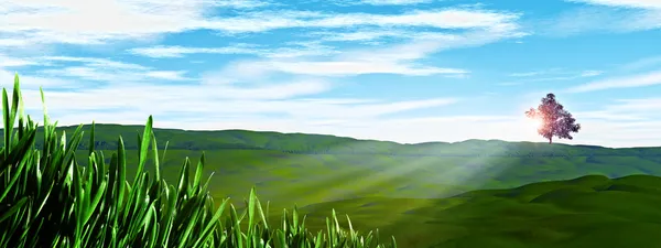 Sunny day on the hills. Natural backgrounds — Stock Photo, Image