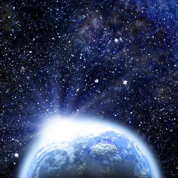 Sole nascente sul pianeta Terra — Foto Stock