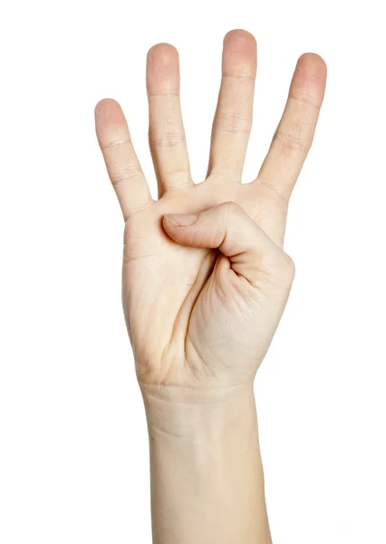 Kéz gesztus elszigetelt fehér háttér — Stock Fotó