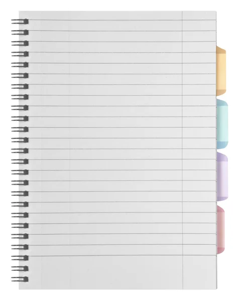 Fundo em branco. papel espiral notebook isolado em branco — Fotografia de Stock