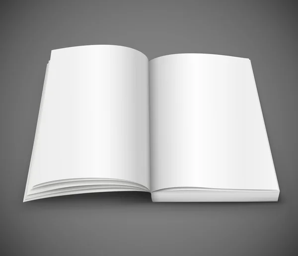 Abra a propagação do livro com páginas em branco brancas — Vetor de Stock
