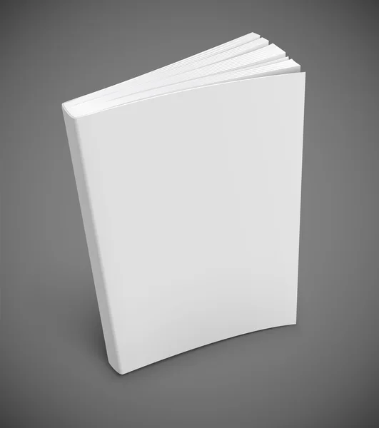 Bok med tomma vita omslaget — Stock vektor