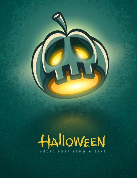 Schreckliche Jack-o-Laterne-Kopf für Halloween-Karte — Stockvektor