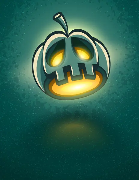 Cabeza terrible Jack-o-lantern para tarjeta de halloween — Vector de stock
