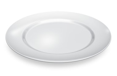 Empty white porcelain plate clipart