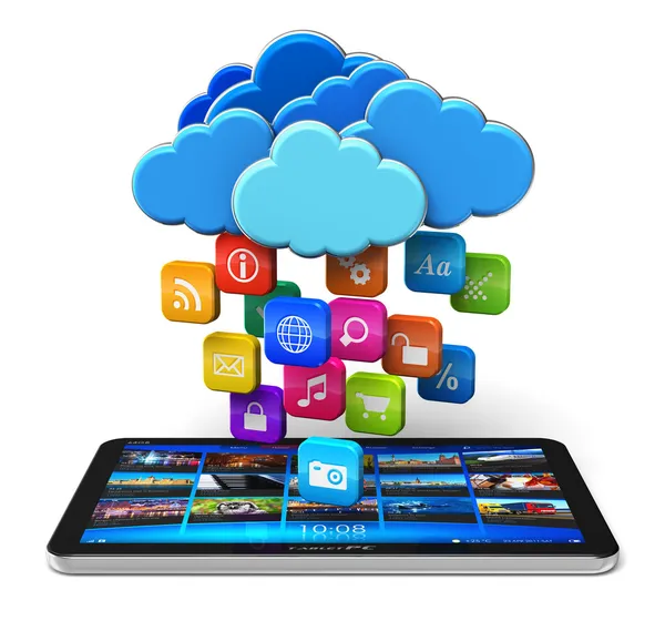 Cloud computing és a mobilitás koncepció — Stock Fotó