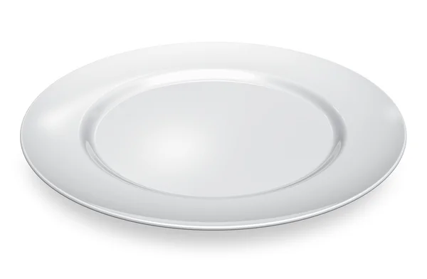 Пустая белая фарфоровая тарелка — стоковое фото
