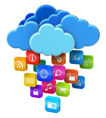 Cloud computing and mobility concept clipart