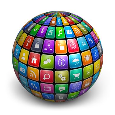 Sphere from color application icons clipart