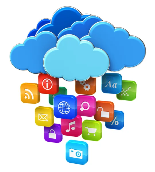 Cloud Computing und Mobilitätskonzept — Stockfoto