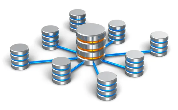 Концепция базы данных и сетей — стоковое фото