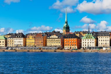 Scenery of the Old Town (Gamla Stan) pier in Stockholm, Sweden clipart