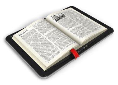 Book in tablet computer clipart