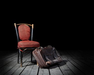 Red chair and suitcase clipart