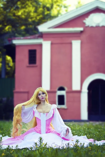 Princess-doll on the grass — Stock Photo, Image