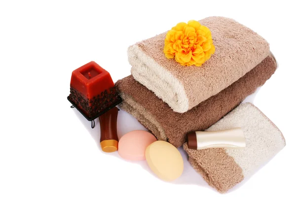 Handtücher und Wellness-Set — Stockfoto