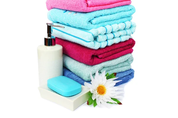 Asciugamani e saponi — Foto Stock