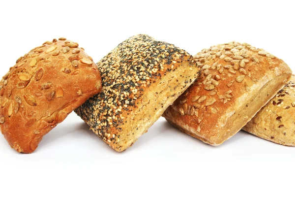 Bröd på vit — Stockfoto