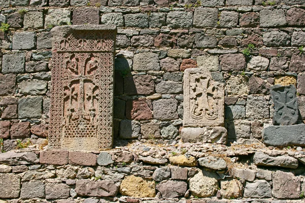 Cross-stones at Geghard monastery — Stock Photo, Image