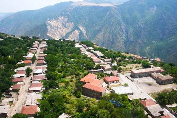 Mountain village view from altitude — Stock Photo, Image