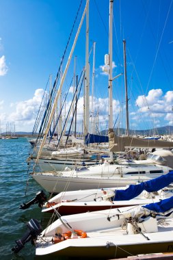 Sailing yachts in Sardinia clipart