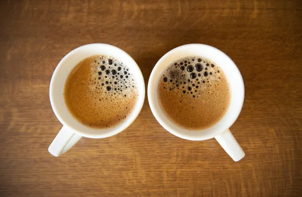 Två whte koppar espresso — Stockfoto
