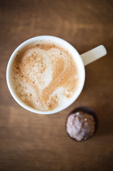 Arte del café con leche corazón — Foto de Stock