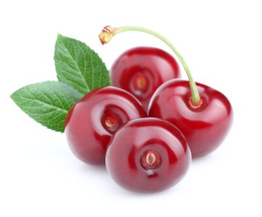 Ripe cherry in closeup clipart