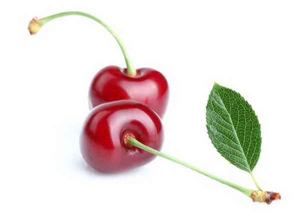 Duas cerejas frescas maduras — Fotografia de Stock