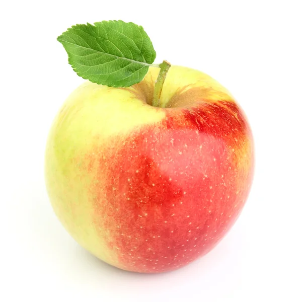 Sött äpple med blad — Stockfoto