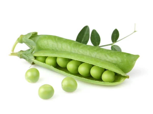 Green pea with leaves — Stock Photo, Image