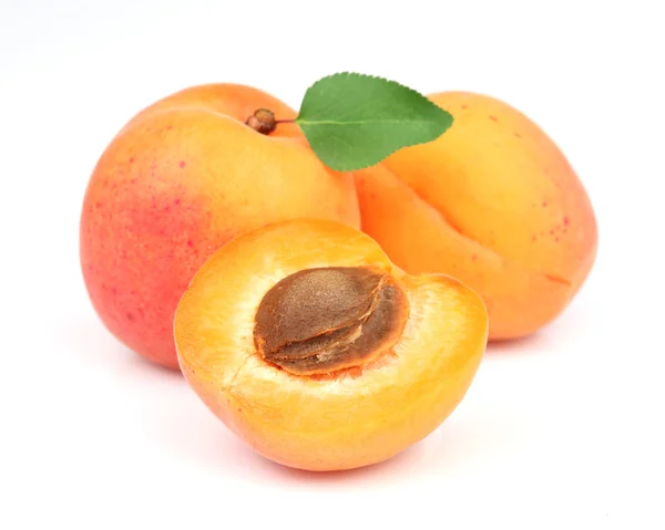 Aprikosen mit Blatt — Stockfoto