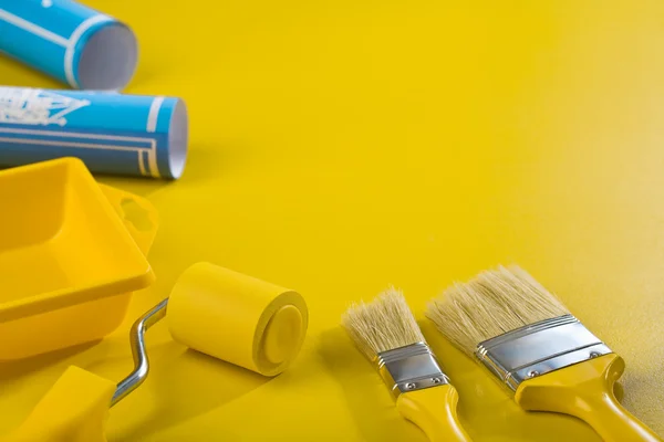 Copyspace imagem de ferramentas de pintura — Fotografia de Stock