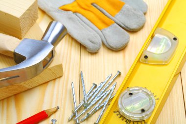 Building tools on table clipart