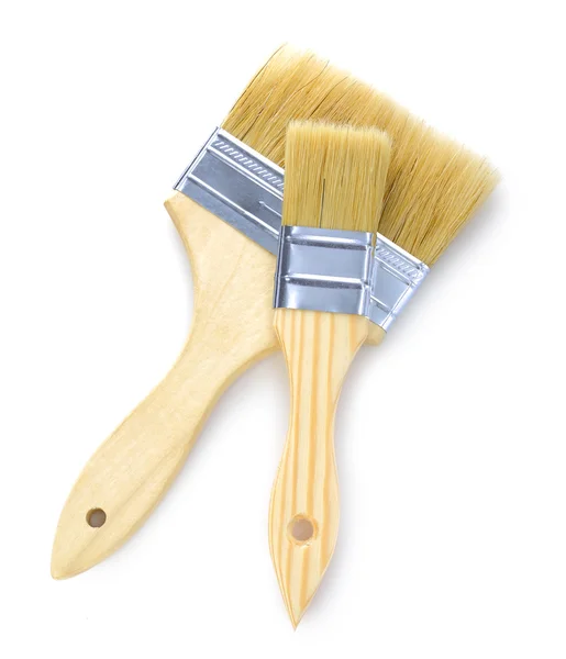 Two wooden paintbrushes — Stock Photo, Image