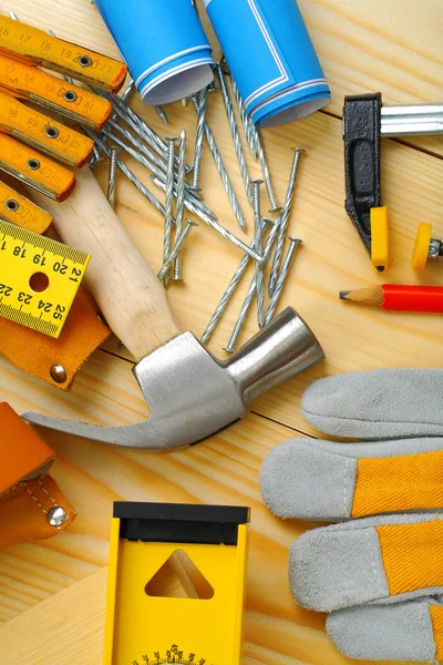 Conjunto de ferramentas de carpintaria — Fotografia de Stock