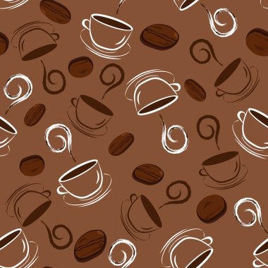 Vector illustration of a seamless coffee pattern clipart